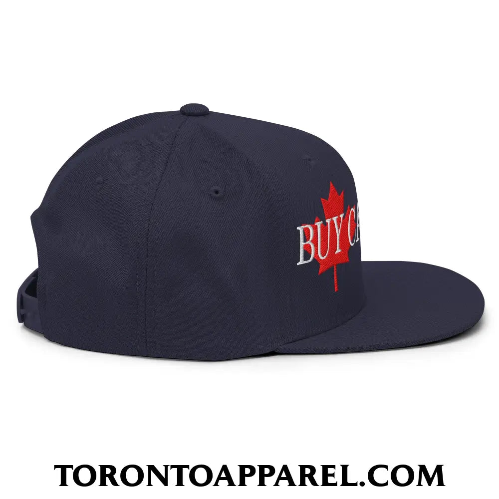 Buy Canadian Maple Leaf Embroidered Flat Brim Bill Snapback Hat - Toronto Apparel