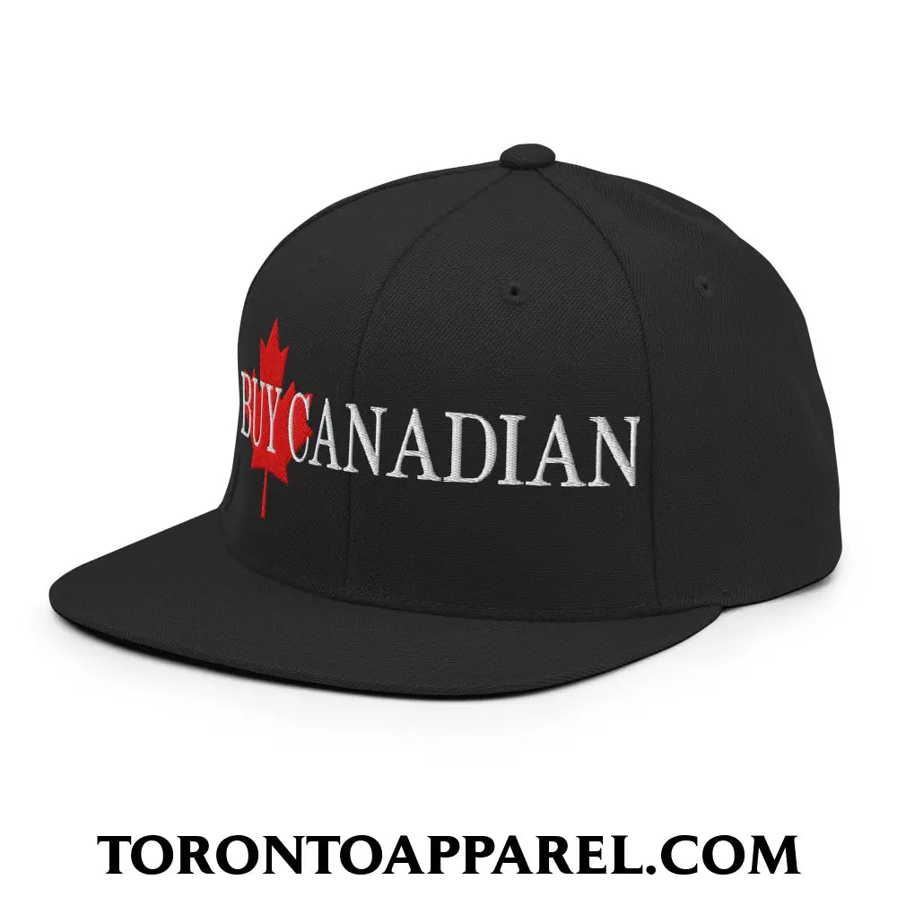 Buy Canadian Maple Leaf Embroidered Flat Brim Bill Snapback Hat - Toronto Apparel