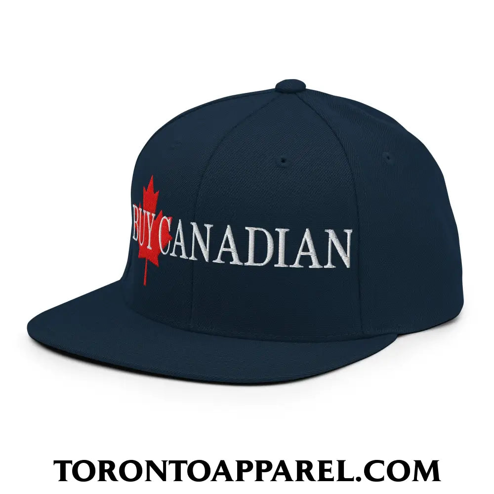 Buy Canadian Maple Leaf Embroidered Flat Brim Bill Snapback Hat - Toronto Apparel