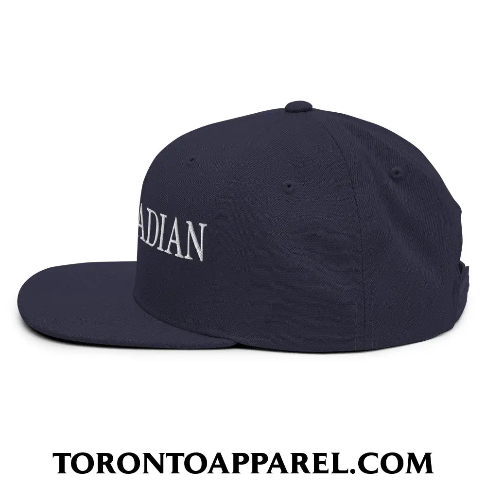 Buy Canadian Maple Leaf Embroidered Flat Brim Bill Snapback Hat - Toronto Apparel