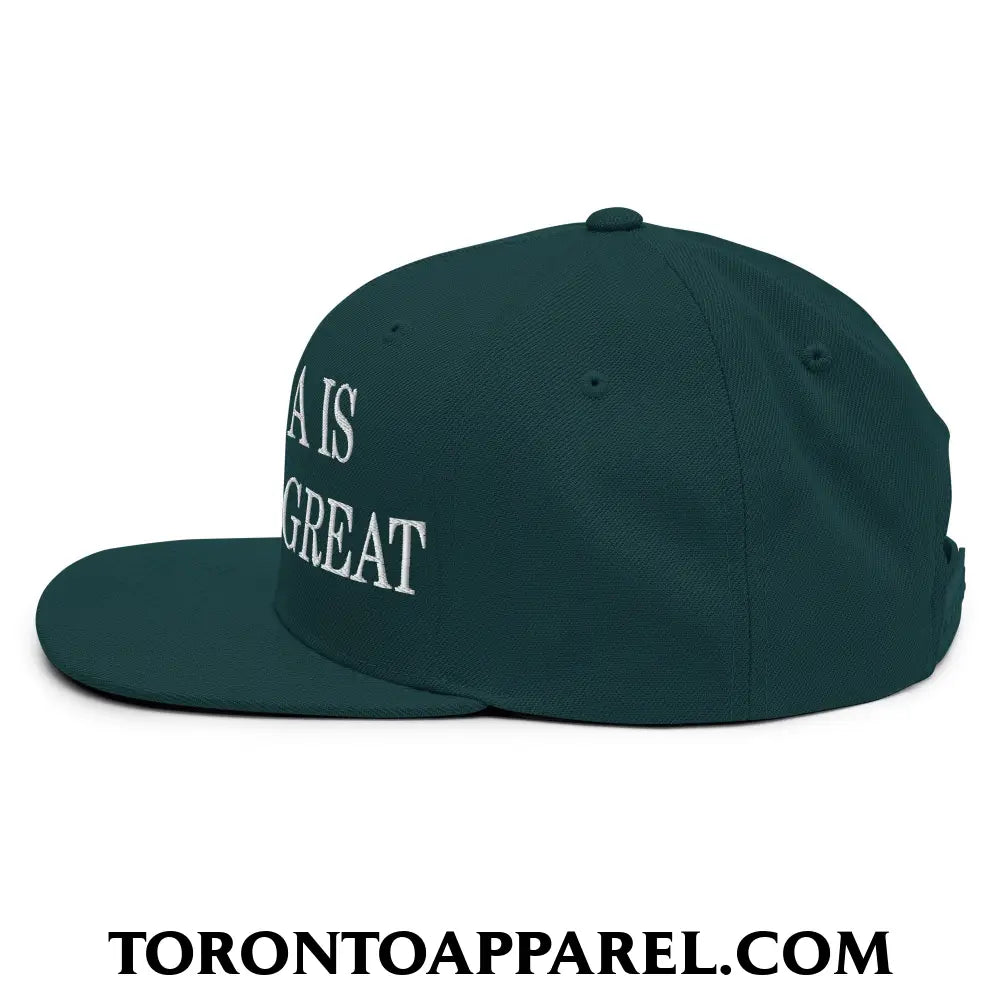 Canada is Already Great Embroidered Flat Bill Brim Snapback Hat - Toronto Apparel