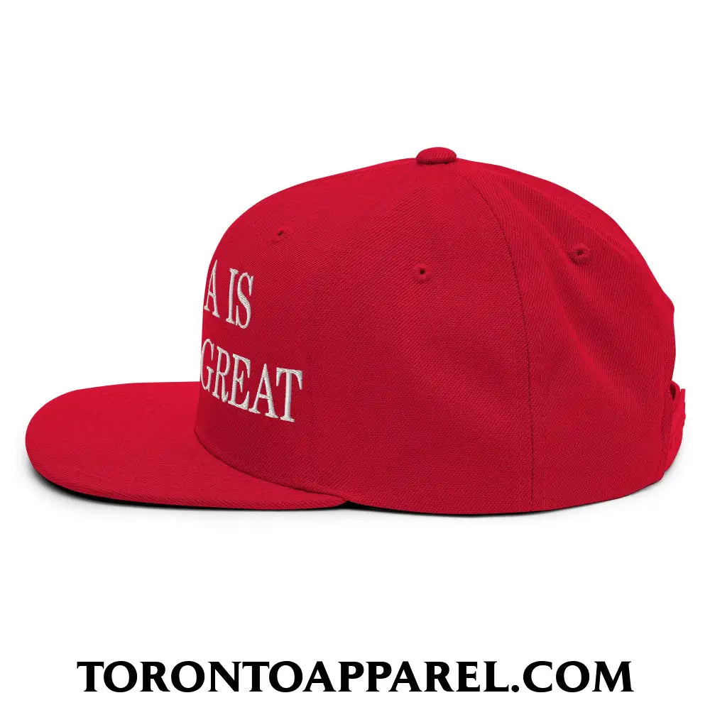 Canada is Already Great Embroidered Flat Bill Brim Snapback Hat - Toronto Apparel