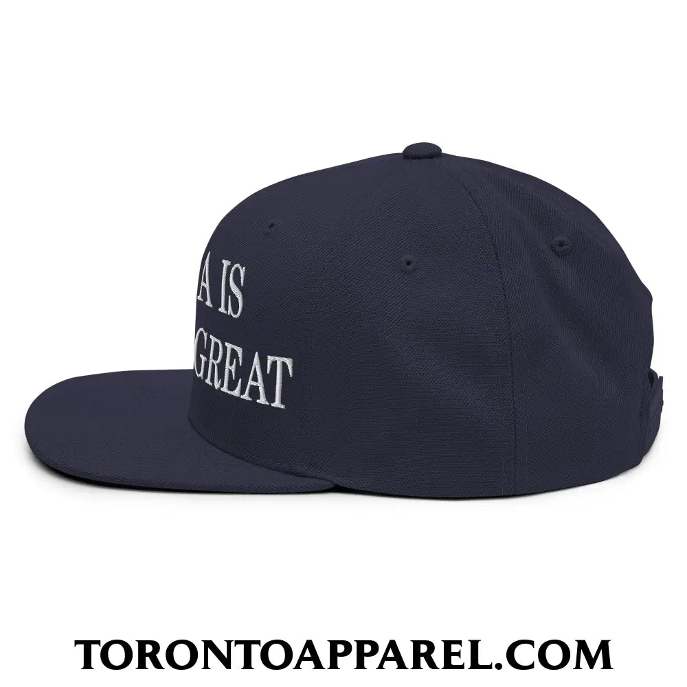 Canada is Already Great Embroidered Flat Bill Brim Snapback Hat - Toronto Apparel