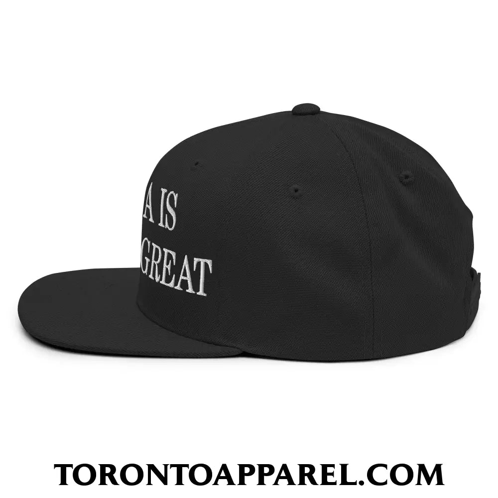 Canada is Already Great Embroidered Flat Bill Brim Snapback Hat - Toronto Apparel