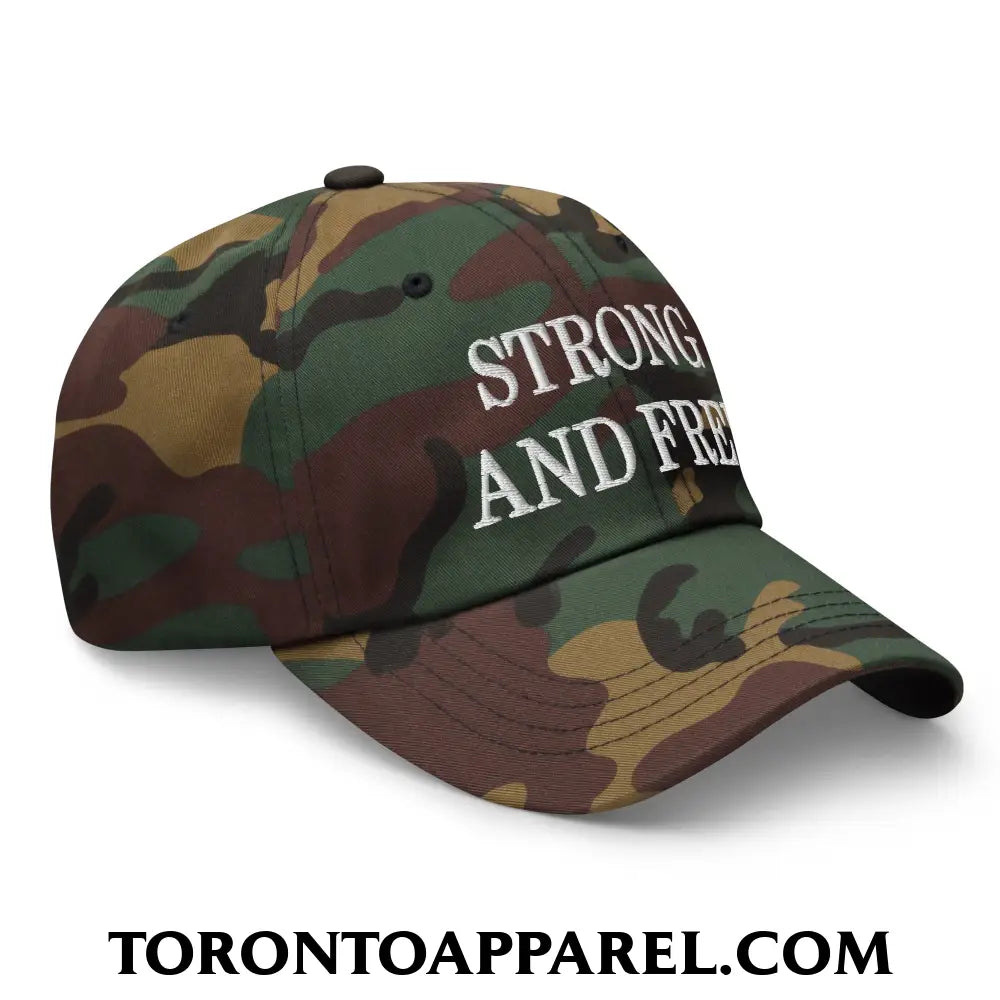 Canada Strong and Free Embroidered Unstructured Dad Hat - Toronto Apparel