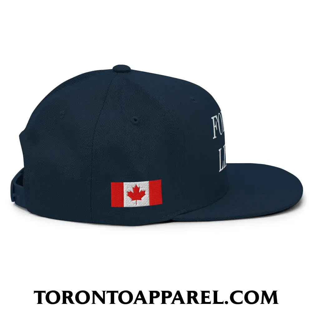 Fort et Libre Canada Strong and Free 1867 Flag Embroidered Flat Brim Bill Snapback Hat - Toronto Apparel
