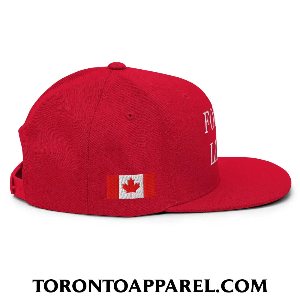 Fort et Libre Canada Strong and Free 1867 Flag Embroidered Flat Brim Bill Snapback Hat - Toronto Apparel