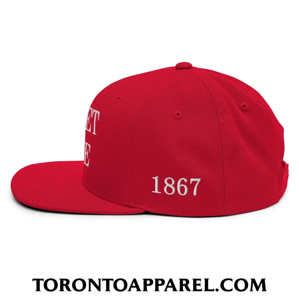 Fort et Libre Canada Strong and Free 1867 Flag Embroidered Flat Brim Bill Snapback Hat - Toronto Apparel
