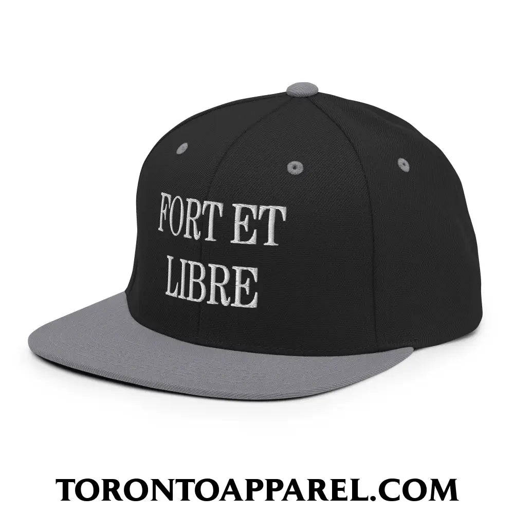 Fort et Libre Canada Strong and Free Embroidered Flat Brim Bill Snapback Hat - Toronto Apparel