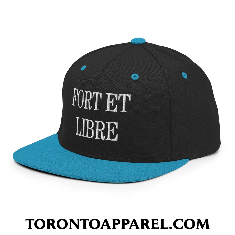 Fort et Libre Canada Strong and Free Embroidered Flat Brim Bill Snapback Hat - Toronto Apparel