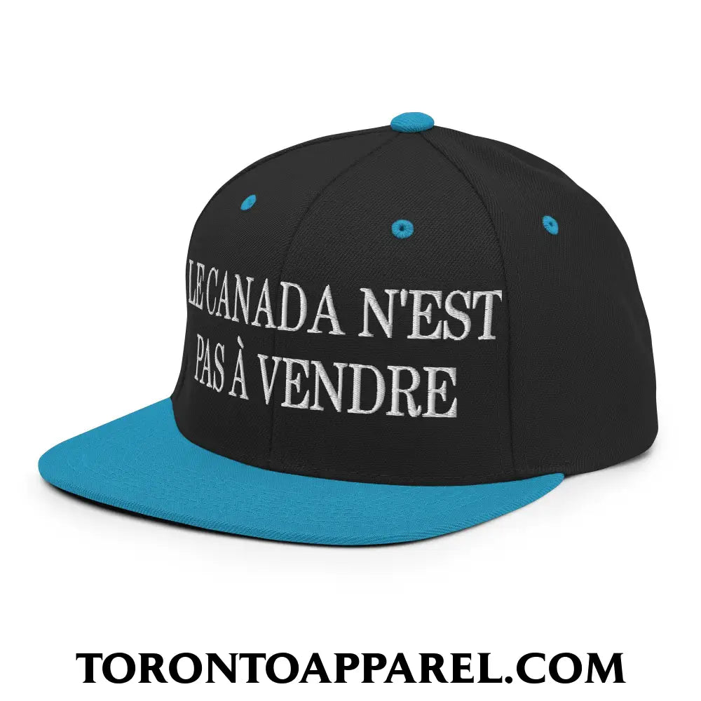 Le Canada N’est Pas À Vendre Embroidered Flat Brim Bill Snapback Hat - Toronto Apparel