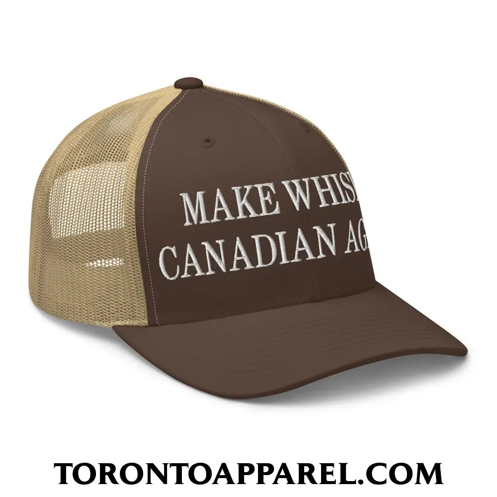 Make Whisky Canadian Again Embroidered Mesh Trucker Hat - Toronto Apparel