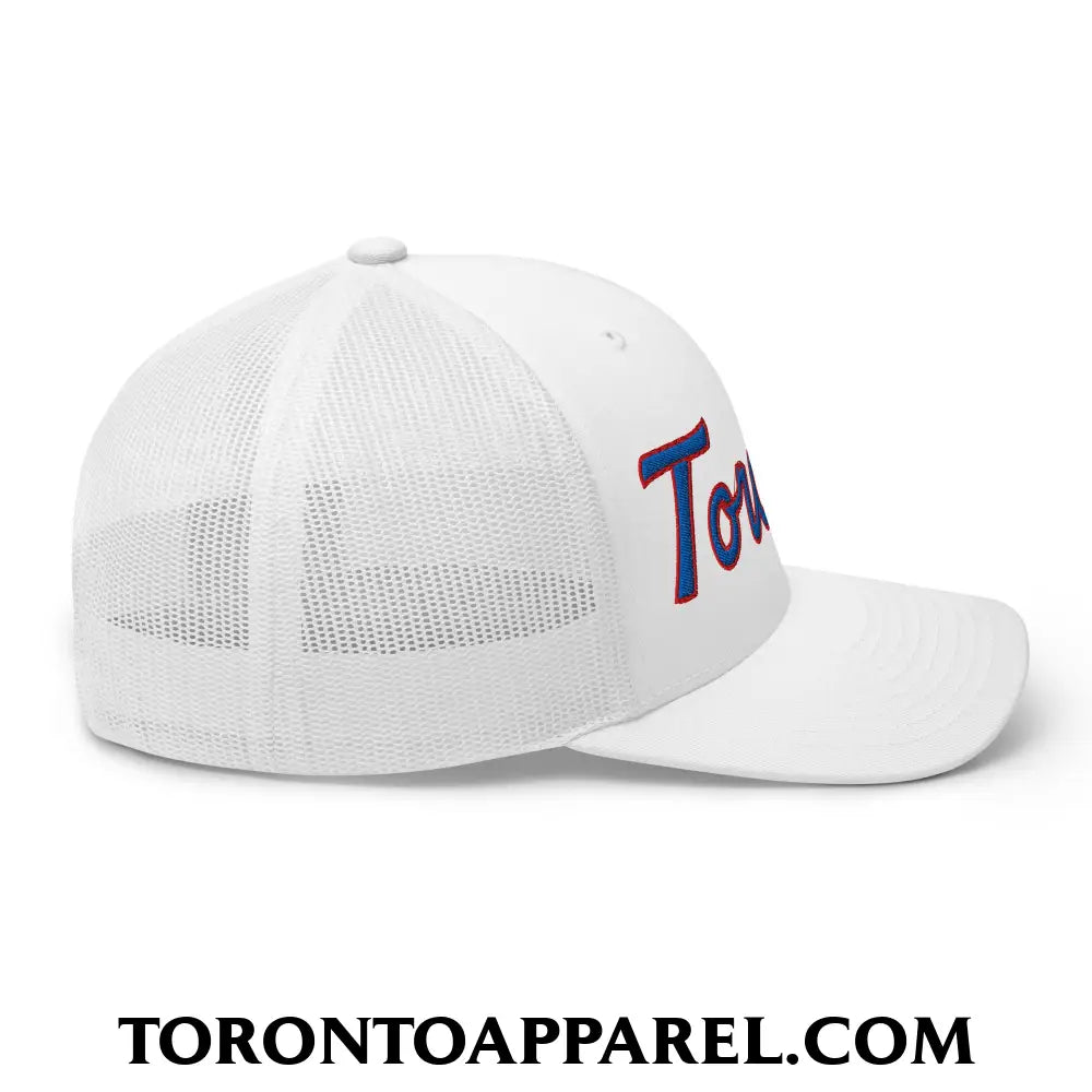 Toronto Baseball Classic Sports Script Embroidered Mesh Trucker Hat - Toronto Apparel