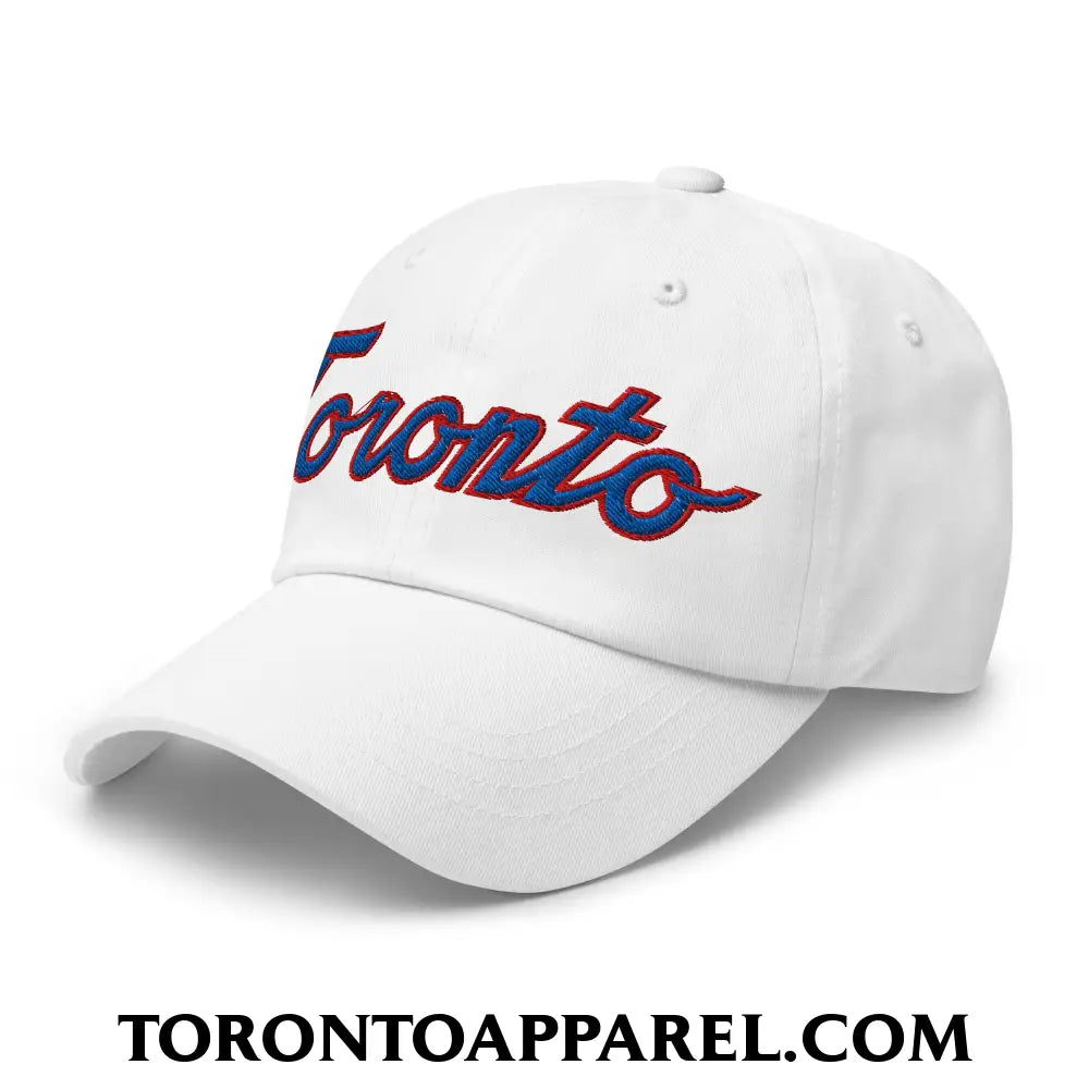 Toronto Baseball Classic Sports Script Embroidered Unstructured Dad Hat - Toronto Apparel