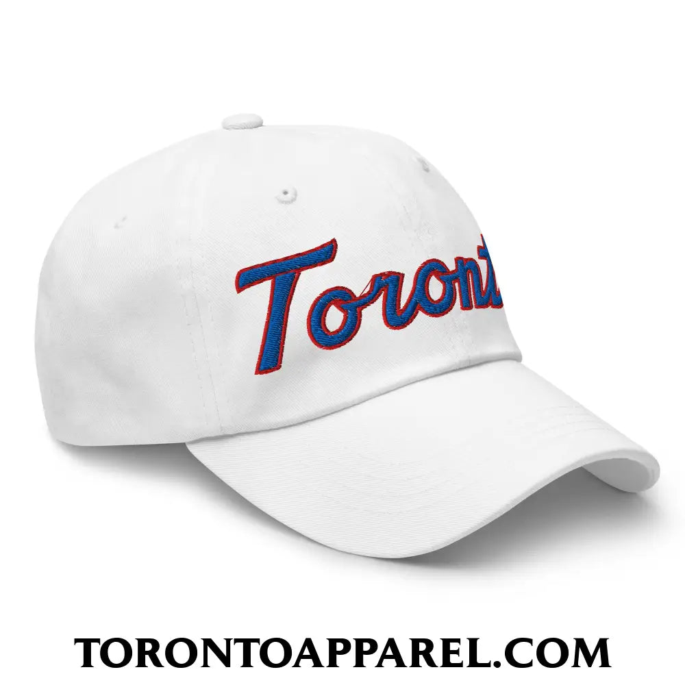 Toronto Baseball Classic Sports Script Embroidered Unstructured Dad Hat - Toronto Apparel