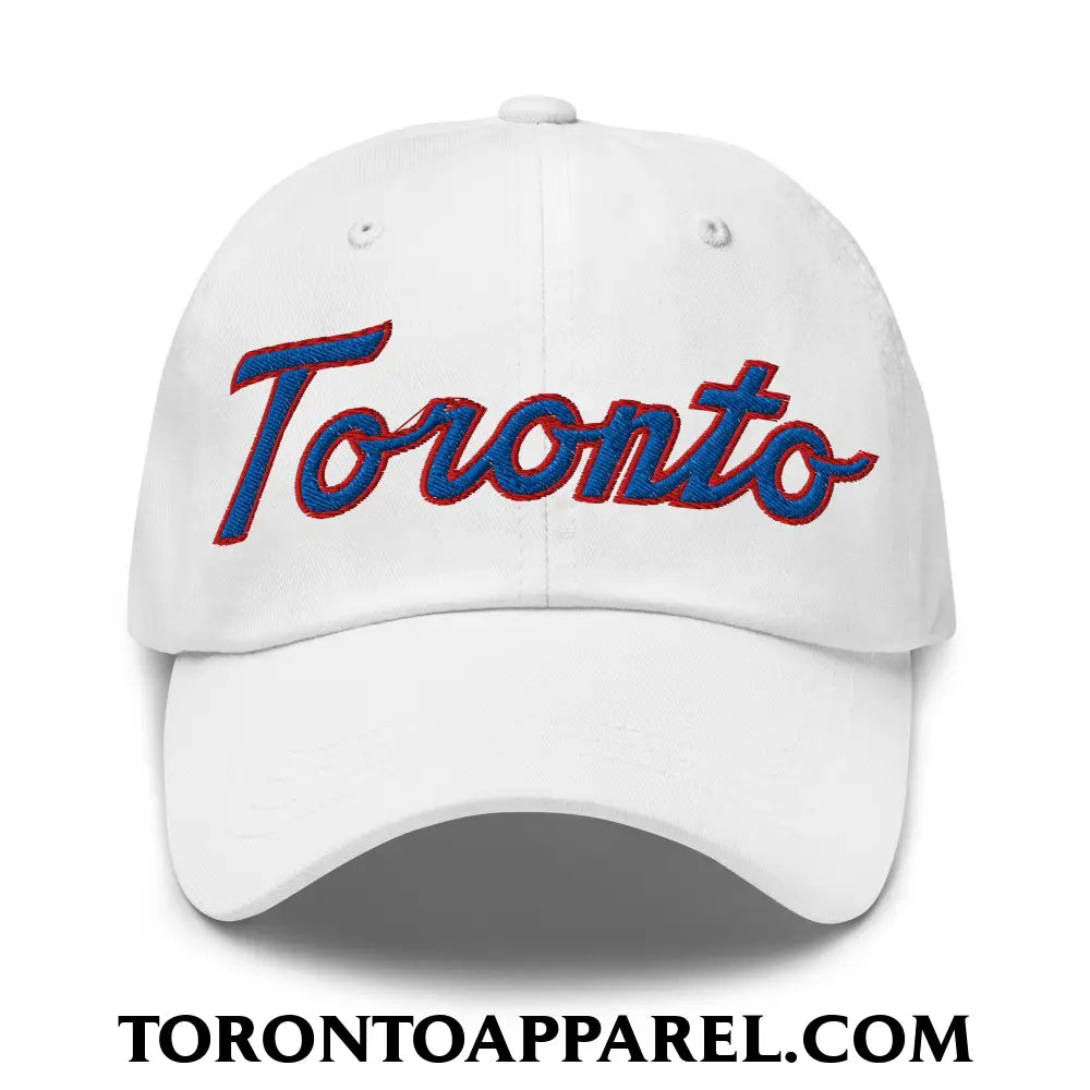 Toronto Baseball Classic Sports Script Embroidered Unstructured Dad Hat - Toronto Apparel