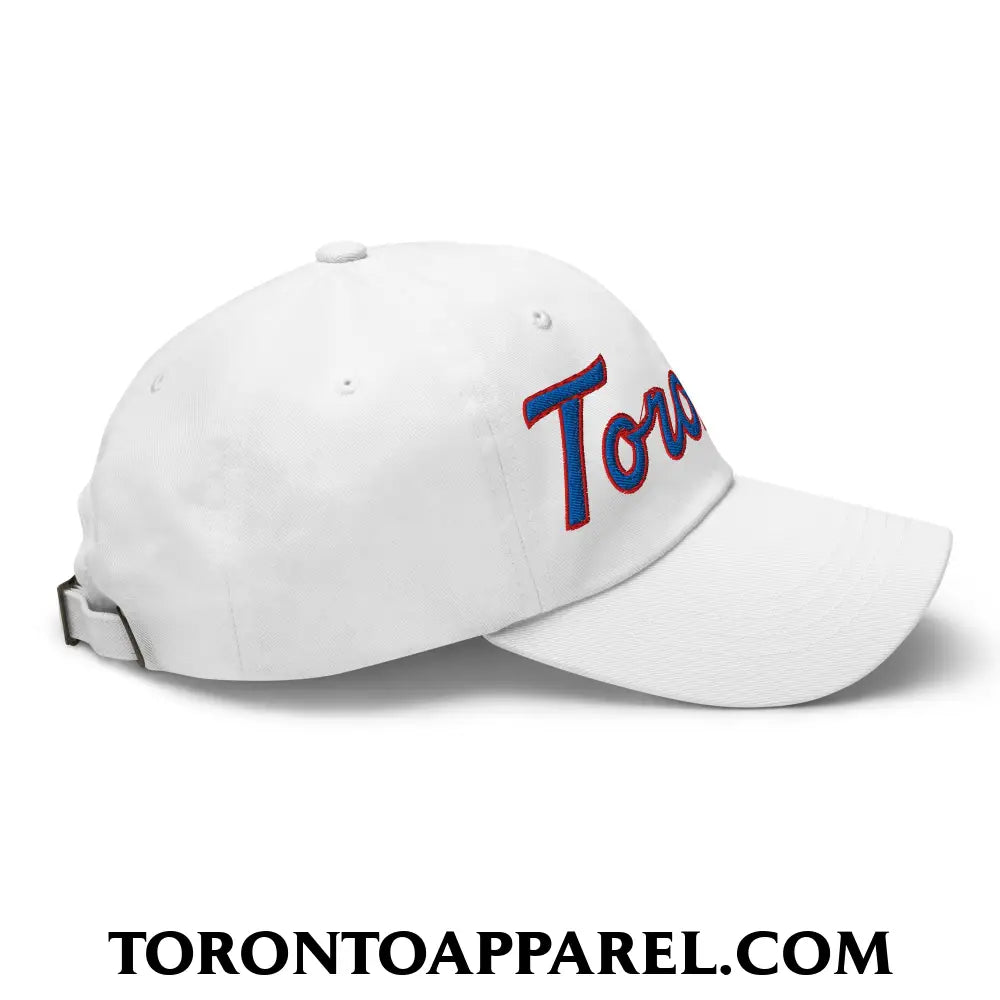 Toronto Baseball Classic Sports Script Embroidered Unstructured Dad Hat - Toronto Apparel