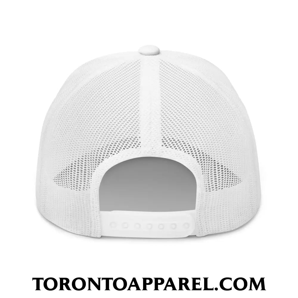 Toronto Baseball Vintage Sports Script Embroidered Mesh Trucker Hat - Toronto Apparel