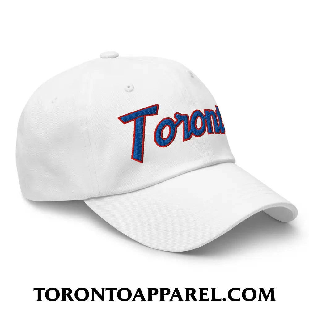 Toronto Baseball Vintage Sports Script Embroidered Unstructured Dad Hat - Toronto Apparel