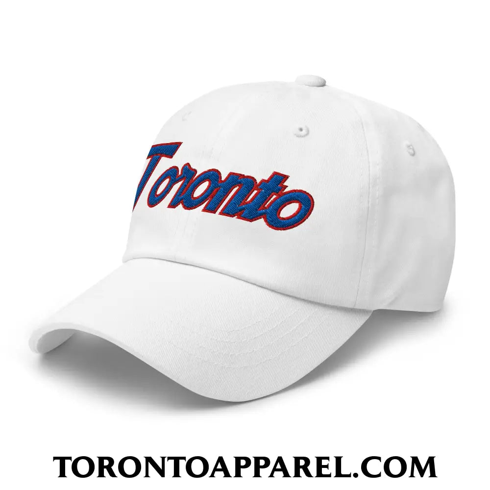 Toronto Baseball Vintage Sports Script Embroidered Unstructured Dad Hat - Toronto Apparel