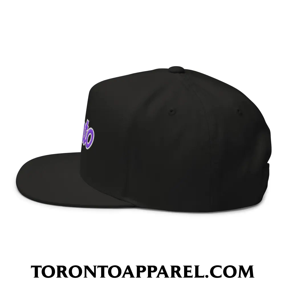 Toronto Basketball Classic Sports Script Embroidered Flat Brim Bill 5 Panel Snapback Hat Purple / White - Toronto Apparel
