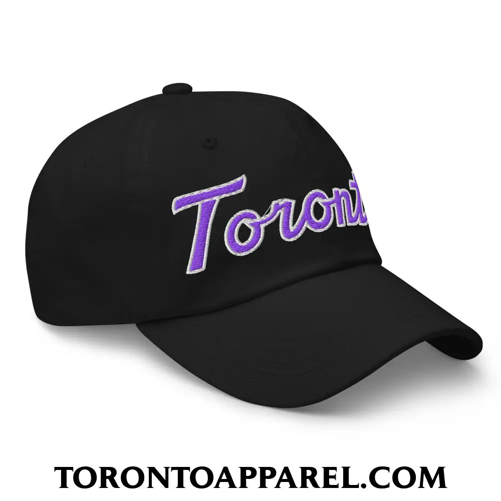 Toronto Basketball Classic Sports Script Embroidered Unstructured Dad Hat Purple / White - Toronto Apparel