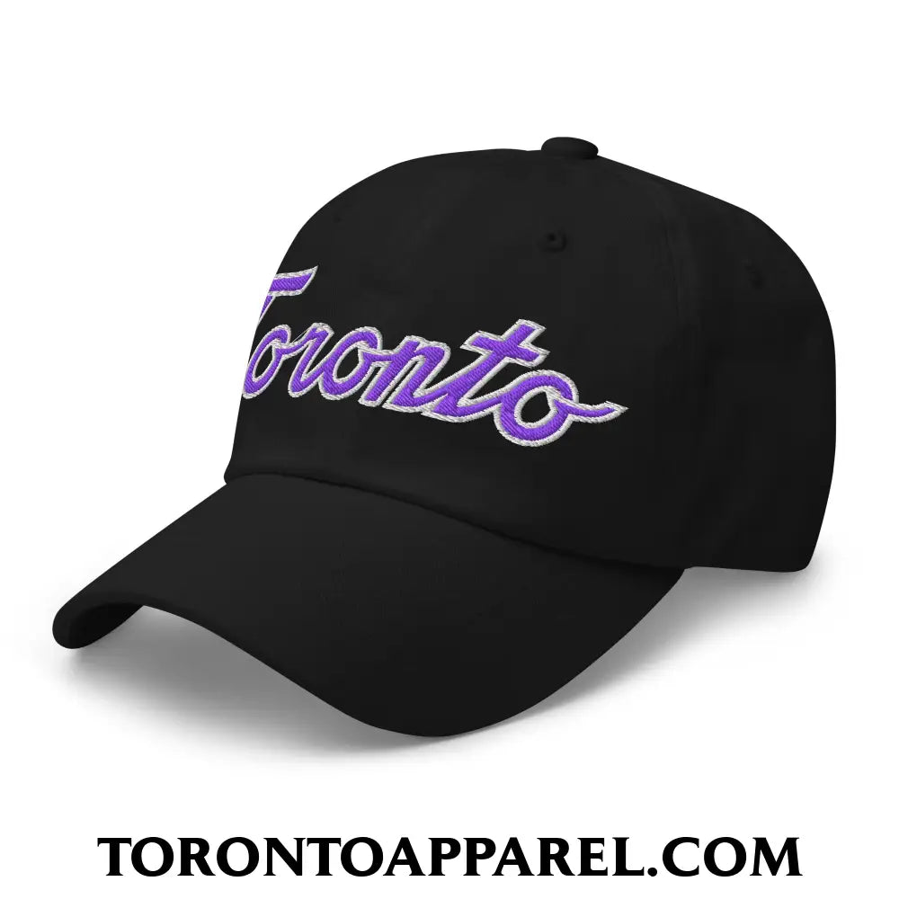 Toronto Basketball Classic Sports Script Embroidered Unstructured Dad Hat Purple / White - Toronto Apparel