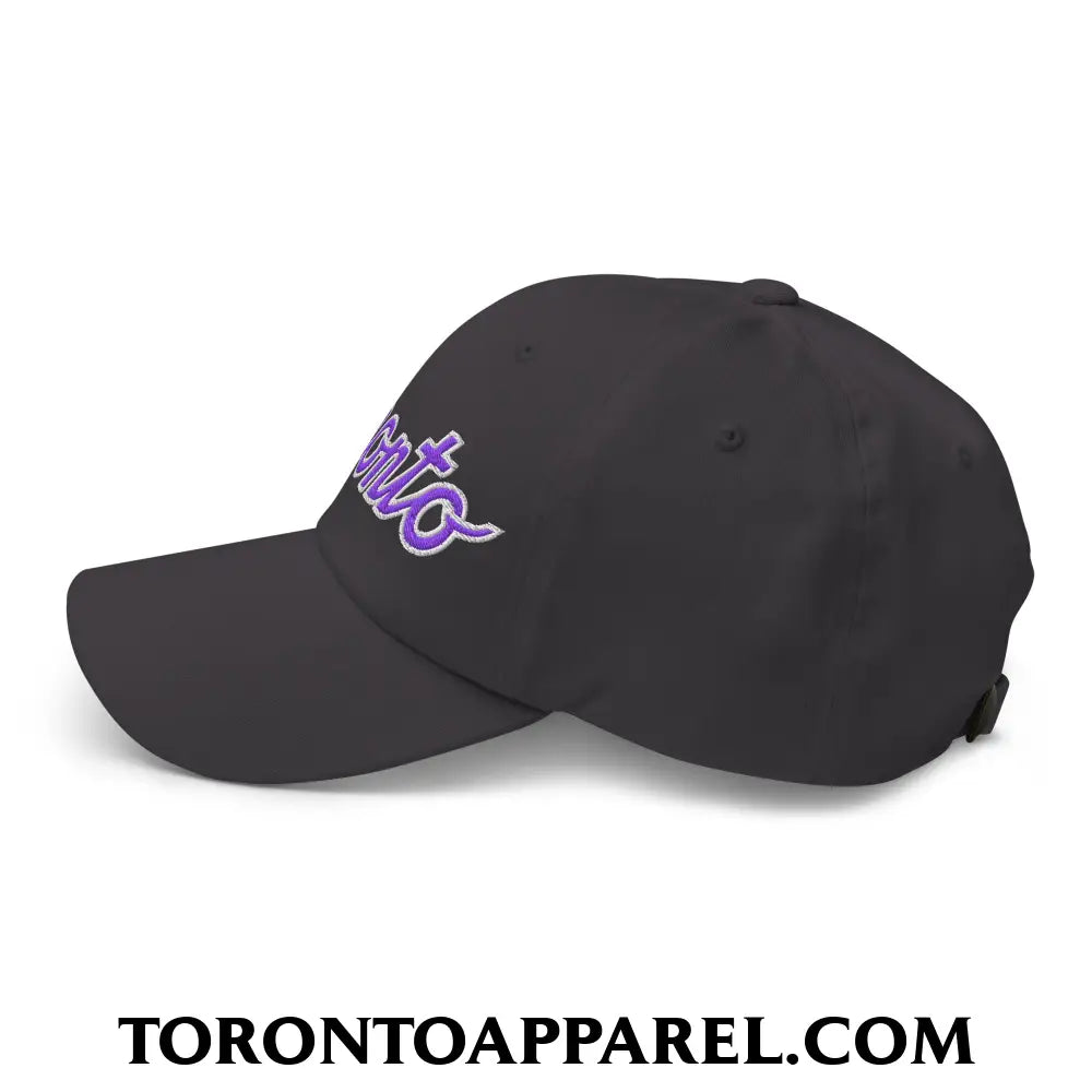 Toronto Basketball Classic Sports Script Embroidered Unstructured Dad Hat Purple / White - Toronto Apparel