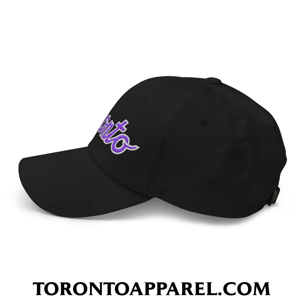 Toronto Basketball Classic Sports Script Embroidered Unstructured Dad Hat Purple / White - Toronto Apparel