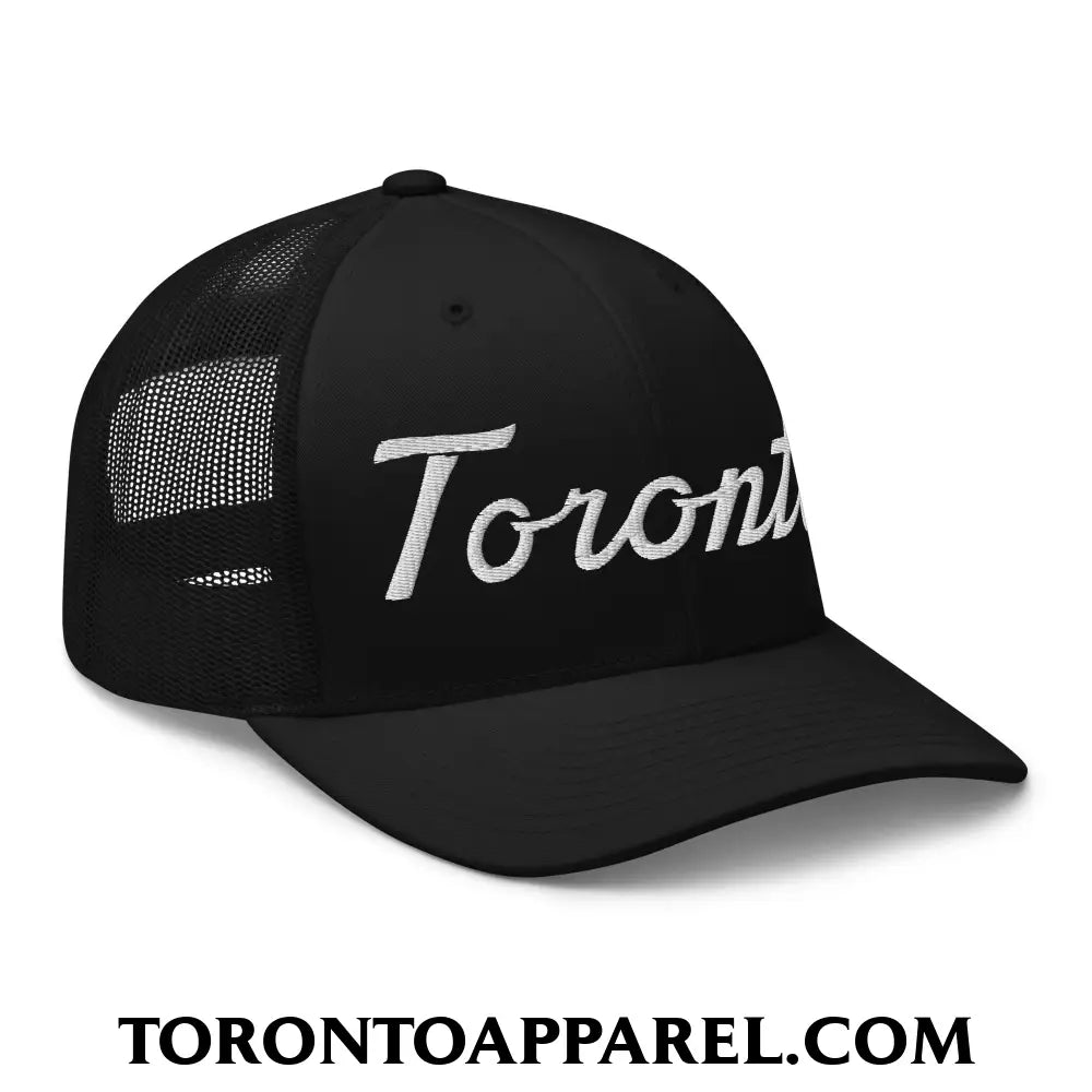 Toronto Classic Sports Script Embroidered Mesh Trucker Hat - Toronto Apparel