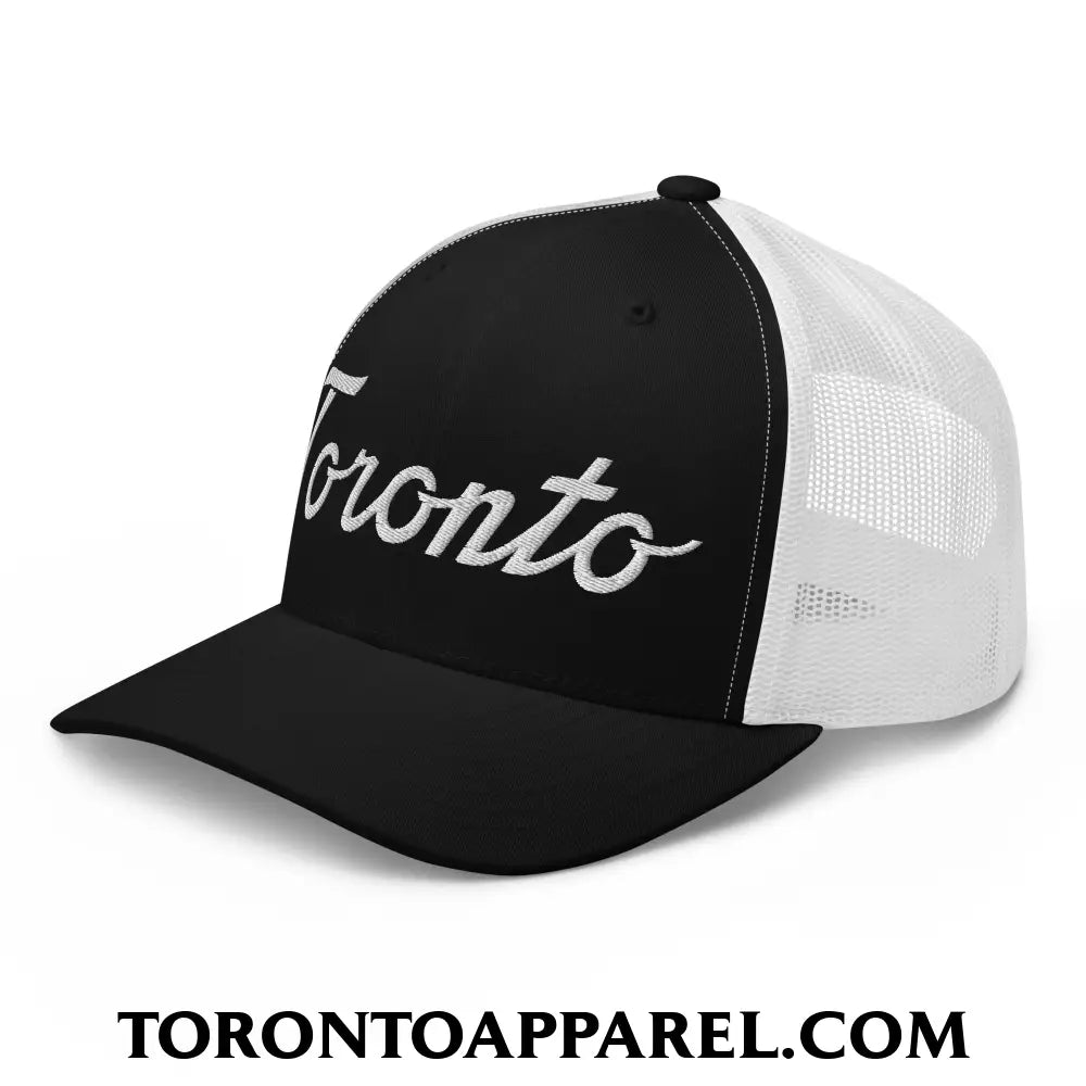 Toronto Classic Sports Script Embroidered Mesh Trucker Hat - Toronto Apparel