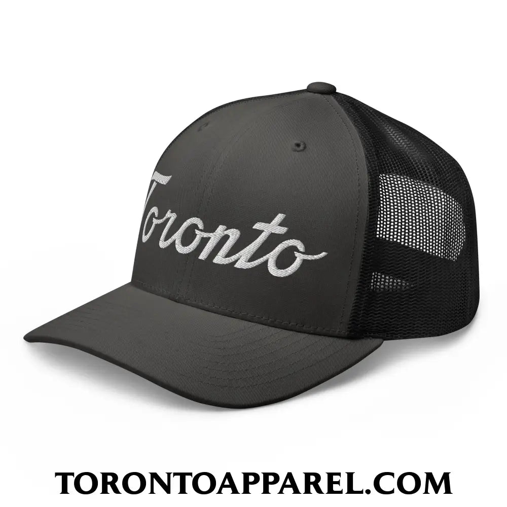 Toronto Classic Sports Script Embroidered Mesh Trucker Hat - Toronto Apparel