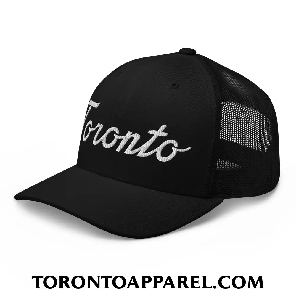 Toronto Classic Sports Script Embroidered Mesh Trucker Hat - Toronto Apparel