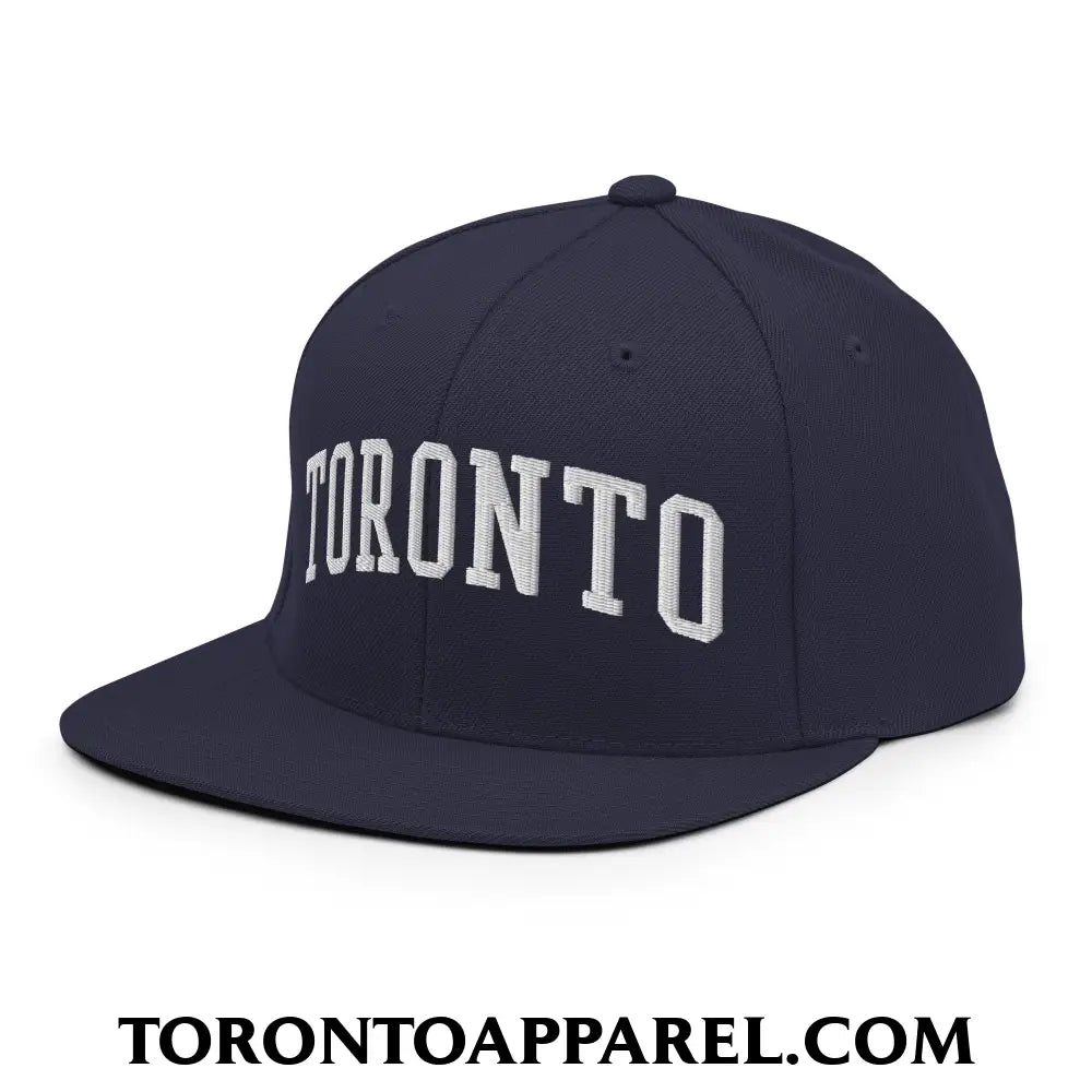 Toronto College Varisty Arch Block Embroidered Flat Brim Bill Snapback Hat - Toronto Apparel