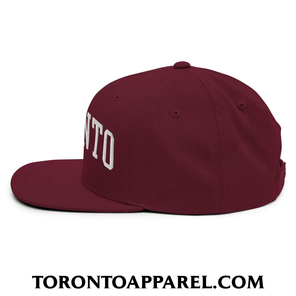 Toronto College Varisty Arch Block Embroidered Flat Brim Bill Snapback Hat - Toronto Apparel