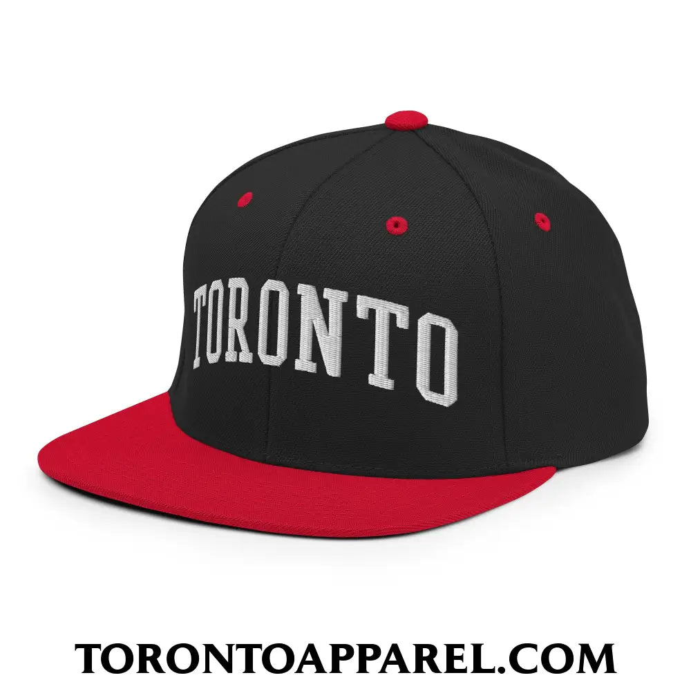 Toronto College Varisty Arch Block Embroidered Flat Brim Bill Snapback Hat - Toronto Apparel