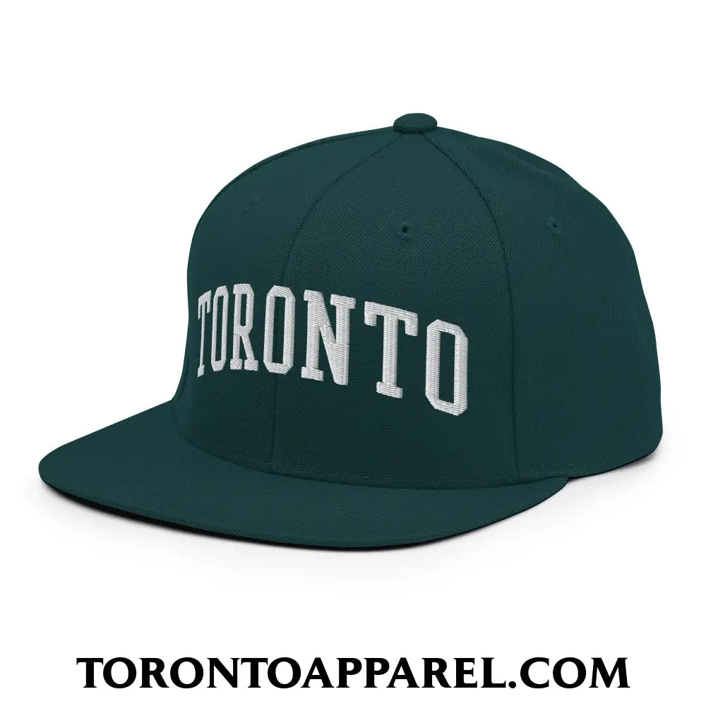 Toronto College Varisty Arch Block Embroidered Flat Brim Bill Snapback Hat - Toronto Apparel