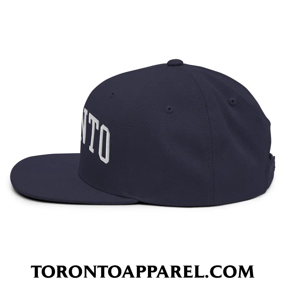 Toronto College Varisty Arch Block Embroidered Flat Brim Bill Snapback Hat - Toronto Apparel