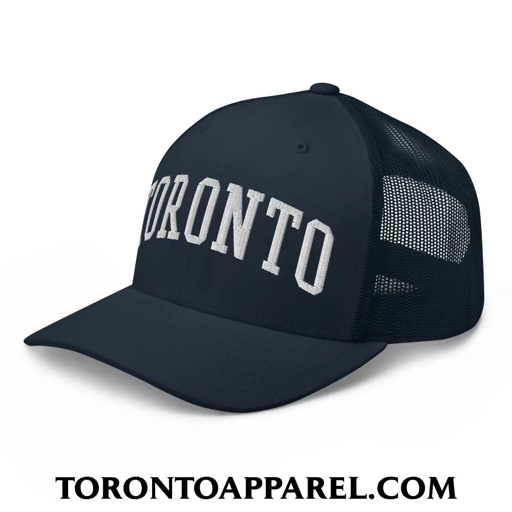 Toronto College Varisty Arch Block Embroidered Mesh Trucker Hat - Toronto Apparel