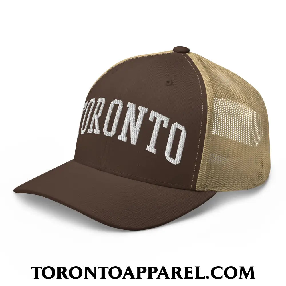 Toronto College Varisty Arch Block Embroidered Mesh Trucker Hat - Toronto Apparel