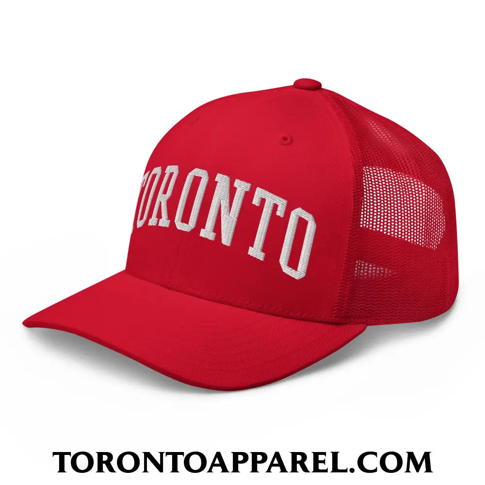 Toronto College Varisty Arch Block Embroidered Mesh Trucker Hat - Toronto Apparel