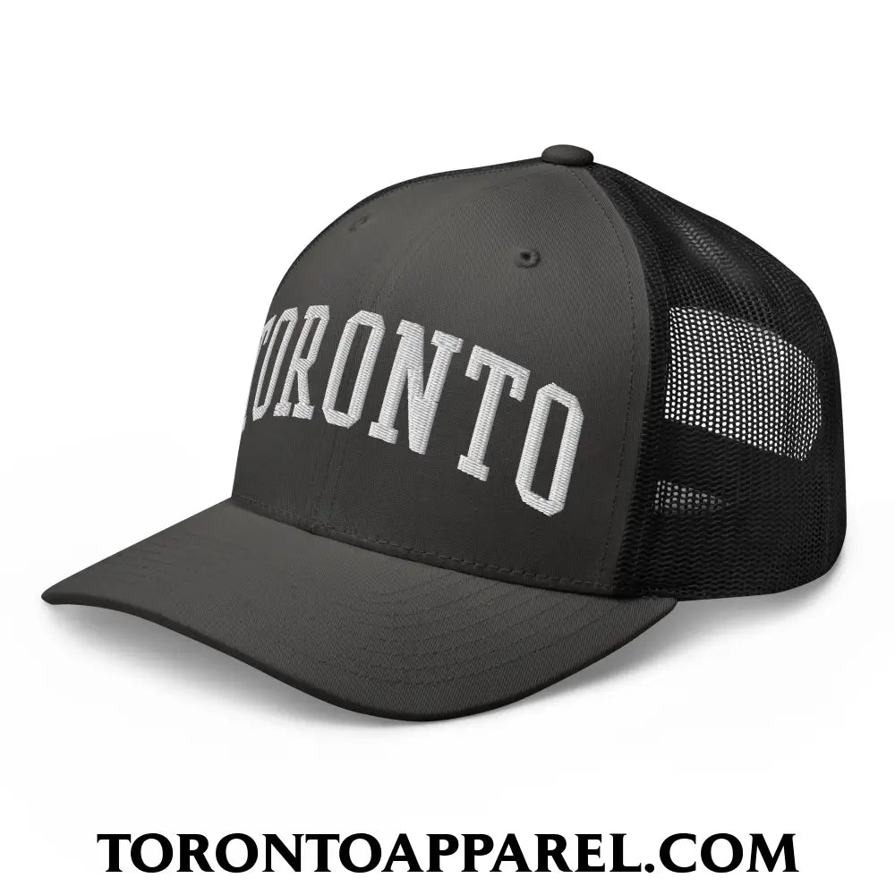 Toronto College Varisty Arch Block Embroidered Mesh Trucker Hat - Toronto Apparel