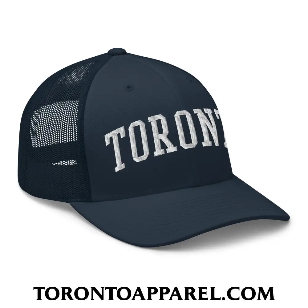 Toronto College Varisty Arch Block Embroidered Mesh Trucker Hat - Toronto Apparel