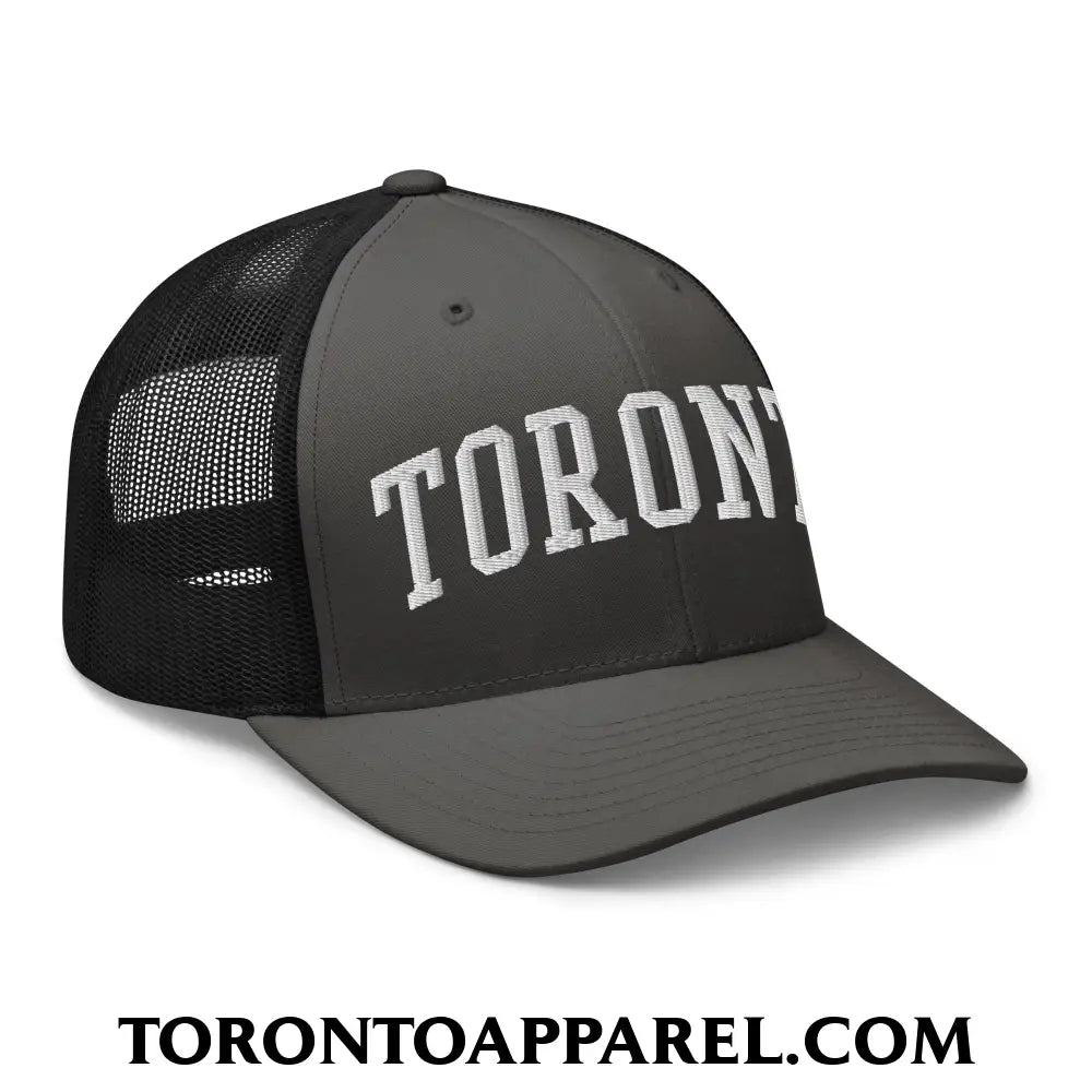 Toronto College Varisty Arch Block Embroidered Mesh Trucker Hat - Toronto Apparel