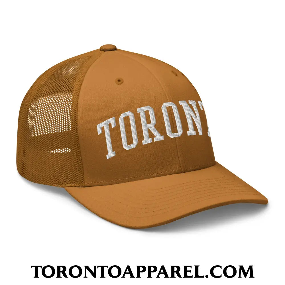 Toronto College Varisty Arch Block Embroidered Mesh Trucker Hat - Toronto Apparel