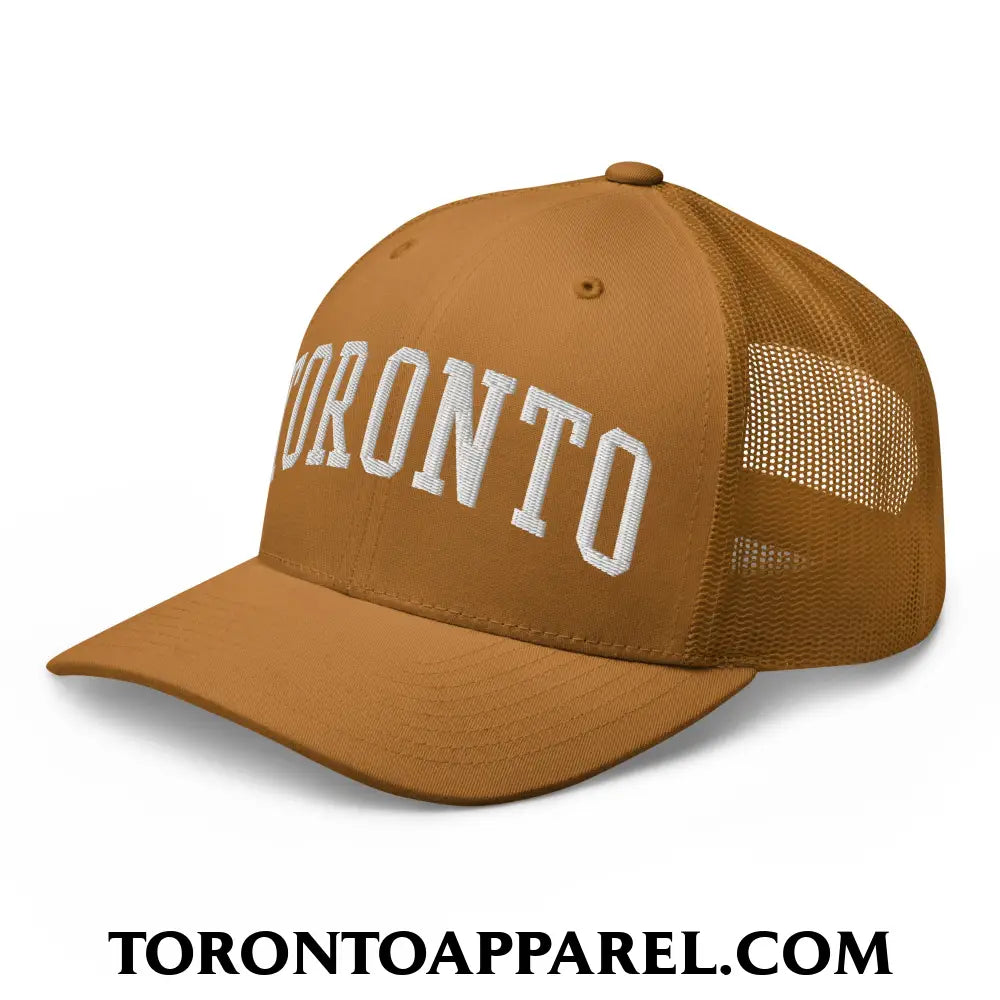 Toronto College Varisty Arch Block Embroidered Mesh Trucker Hat - Toronto Apparel