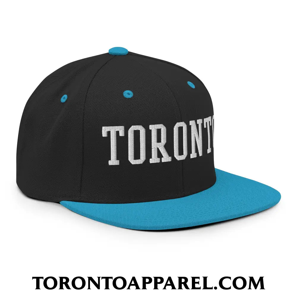 Toronto College Varisty Block Embroidered Flat Brim Bill Snapback Hat - Toronto Apparel