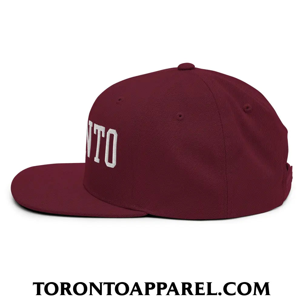 Toronto College Varisty Block Embroidered Flat Brim Bill Snapback Hat - Toronto Apparel