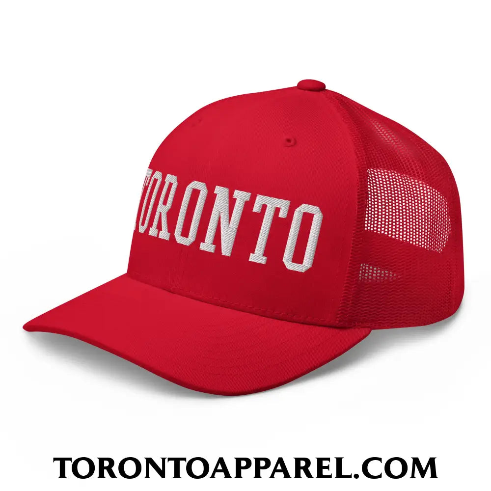 Toronto College Varsity Block Embroidered Mesh Trucker Hat - Toronto Apparel