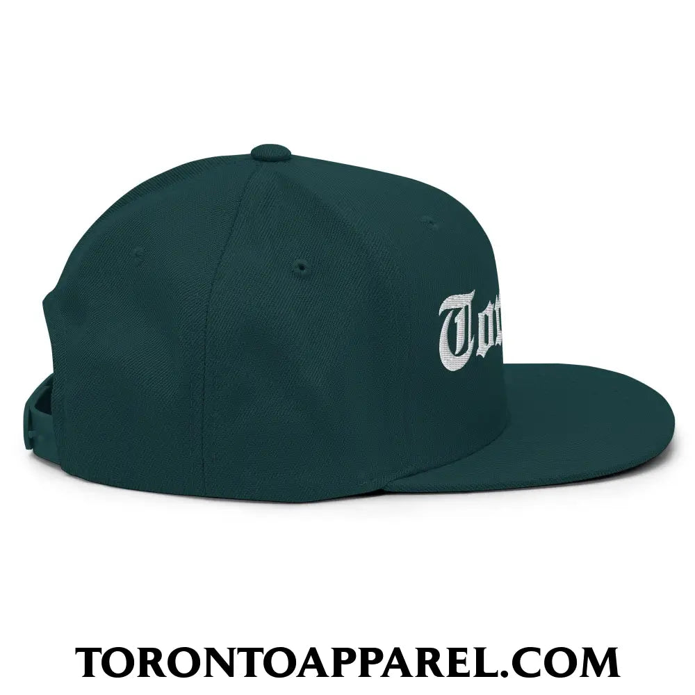 Toronto Old English Embroidered Flat Brim Bill Snapback Hat - Toronto Apparel
